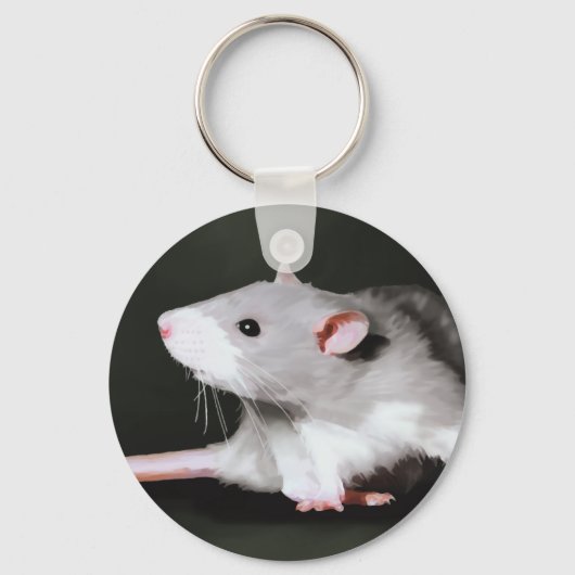 Schattige rat schildering sleutelhanger (Voorkant)