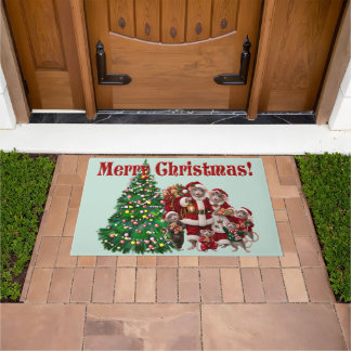 Schattige rattenfamilie kerstmis deurmat