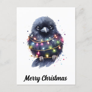 Schattige Raven Christmas Briefkaart