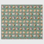 Schattige Realistic Guinea Pig Christmas Cadeaupapier (Vlak)