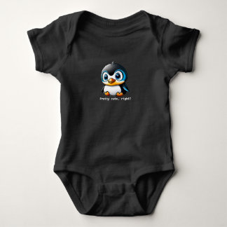 Schattige Rechts Tekst Kleine Pinguïn Cartoon Romper