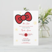 Schattige Red Bow Whimsical Baby shower Kaart (Staand voorkant)