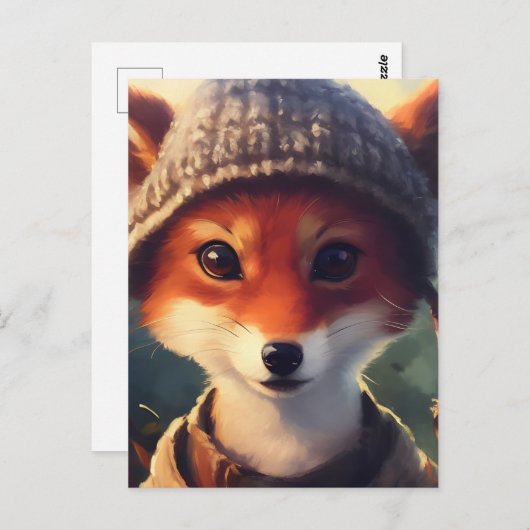 Schattige Red Fox in kleding Briefkaart (Voorkant / Achterkant)