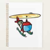 Schattige Red Helicopter Fun Luchtvaartontwerp Planner (Voorkant)