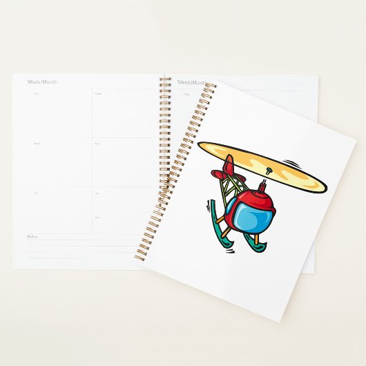 Schattige Red Helicopter Fun Luchtvaartontwerp Planner
