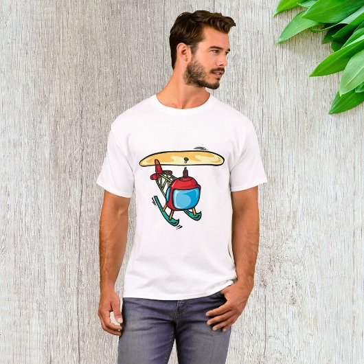 Schattige Red Helicopter Fun Luchtvaartontwerp T-shirt