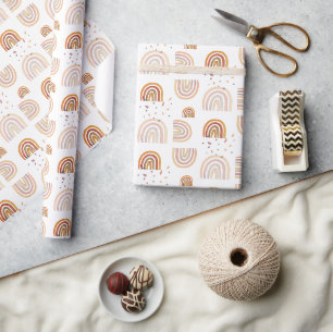 Schattige regenboog herfst pasteltinten waterverf cadeaupapier
