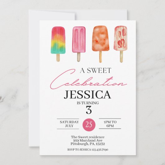 Schattige Regenboog ijsijsijsje verjaardagsfeestje Kaart (Voorkant)