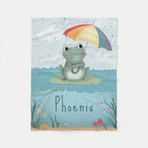 Schattige Regenboog Kikker Regenboog Kinderen Fleece Deken