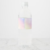 Schattige Regenboog Pastel Sparkle Custom Verjaard Waterfles Etiket (Achterkant)