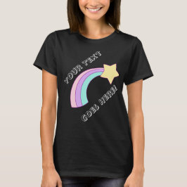 Schattige Regenboog Schieten Star w / Jouw tekst T-shirt