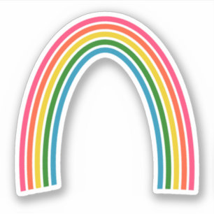 Schattige regenboog sticker