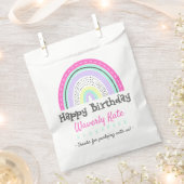 Schattige Regenboog Verjaardagsfeest met de naam v Bedankzakje (Geknipt)