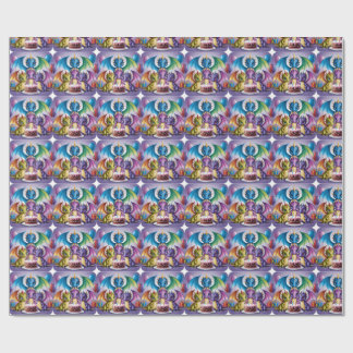 Schattige regenboogdraken cadeaupapier