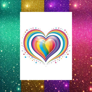 Schattige Regenbooghart, LGBTQ, Postcrossing Briefkaart