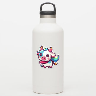 Schattige regenboogkleurige Koe met Playfu Charm Sticker