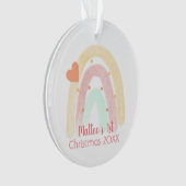 Schattige regenboogkunst Confetti 1 kerst Ornament (voorkant)