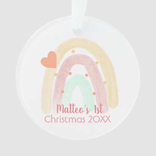 Schattige regenboogkunst Confetti 1 kerst Ornament (voorkant)
