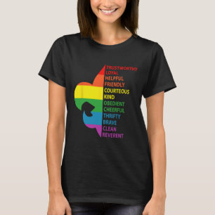 Schattige Regenboogstijl Verkennerswet T-shirt