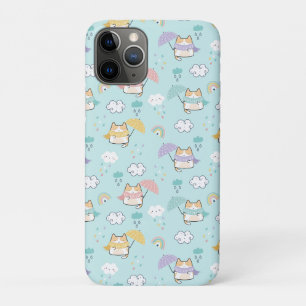 Schattige regendagpatroon iPhone 11 pro hoesje