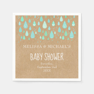 Schattige Regendruppels Couples Baby Shower/Spette Servet