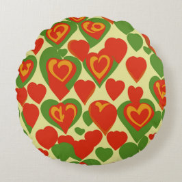 Schattige Reggae Mini Hearts Pattern Rond Kussen