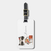 Schattige reiskat bagagelabel (Voorkant verticaal)