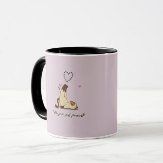 Schattige rekkende kat sticker voor kattenliefhebb mok