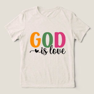 Schattige religieuze God liefde woordkunst Tri-Blend Shirt