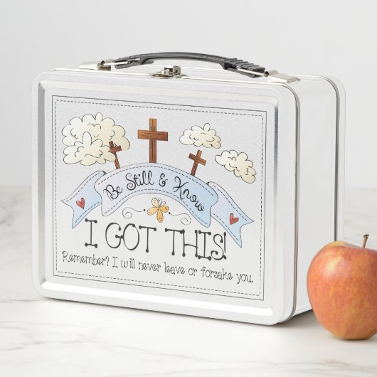 Schattige Religieuze White Metal Lunch Box (In situ)