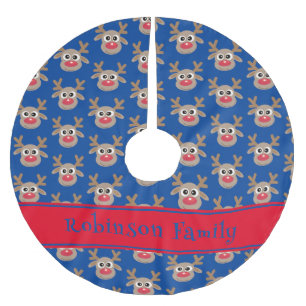 Schattige rendier Cartoon patroon rood groen Kerstboom Rok