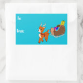 Schattige rendier Christmas Basic naar / van cadea Rechthoekige Sticker (Tas)