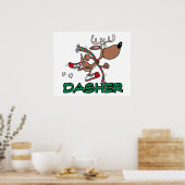 schattige rendier DASHER-cartoon Poster (Keuken)