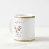 Schattige rendier kerst Kinder warme chocolademelk Koffiemok (Voorkant links)