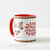 Schattige rendier kerst Kinder warme chocolademelk Mok (Voorkant links)