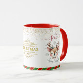 Schattige rendier kerst Kinder warme chocolademelk Mok (Voorkant rechts)