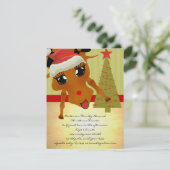 Schattige Rendier Kerstdiner uitnodiging (Staand voorkant)