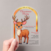 Schattige rendier kerstfeest acryl uitnodigingen (Insitu (Draagbaar))