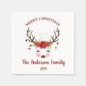 Schattige rendier kerstfeest servetten (Voorkant)