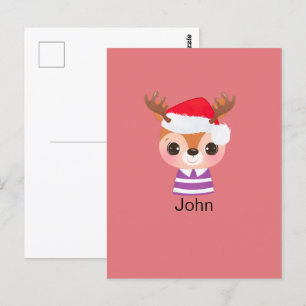 Schattige rendier kerstwinter dier briefkaart