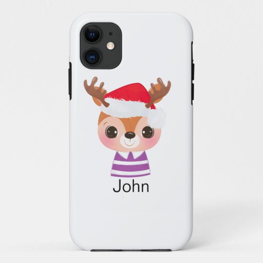 Schattige rendier kerstwinter dier Case-Mate iPhone case (Achterkant)