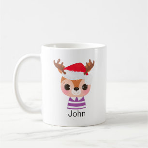 Schattige rendier kerstwinter dier koffiemok