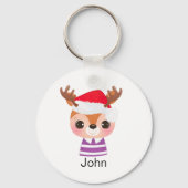 Schattige rendier kerstwinter dier sleutelhanger (Achterkant)