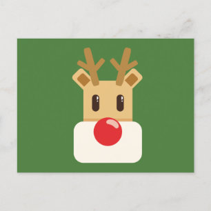Schattige rendieren Cartoon kerst Briefkaart