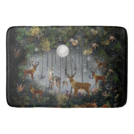 Schattige rendieren 's nachts badmat