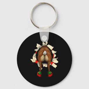 Schattige Rendierkont Doorbraak Kerstmis  Sleutelhanger