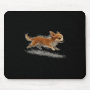 Schattige rennende hond grappige chihuahua rennend muismat