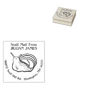 Schattige retouradres voor slakkenpost 	rubberstempel (Gestempeld)