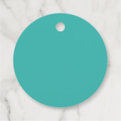 Schattige Retro 60s Flower Turquoise Custom Baby s Bedankjes Labels (Achterkant)