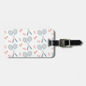 Schattige Retro Badminton Birdie Racquet CUSTOM Bagagelabel (Voorkant horizontaal)